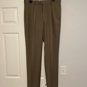 Haggar Clothing Olive Brown Suit Pants. Classic Fit.